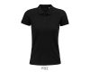 Női PLANET organikus rövid ujjú galléros póló, SOL'S SO03575, Black-2XL