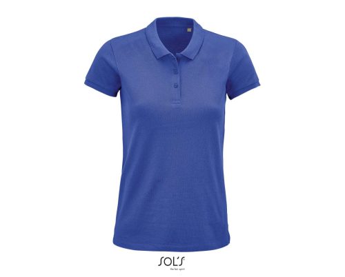 Női PLANET organikus rövid ujjú galléros póló, SOL'S SO03575, Royal Blue-2XL