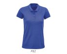 Női PLANET organikus rövid ujjú galléros póló, SOL'S SO03575, Royal Blue-XL