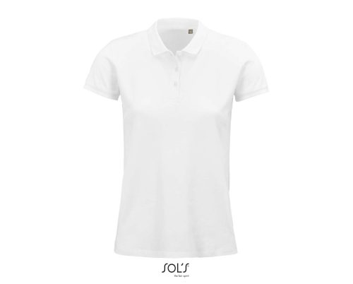 Női PLANET organikus rövid ujjú galléros póló, SOL'S SO03575, White-3XL