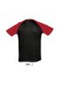 Férfi FUNKY raglános kétszínű rövid ujjú póló, SOL'S SO11190, Black/Red-L