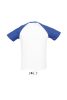 Férfi FUNKY raglános kétszínű rövid ujjú póló, SOL'S SO11190, White/Royal Blue-L