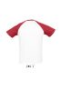 Férfi FUNKY raglános kétszínű rövid ujjú póló, SOL'S SO11190, White/Red-L