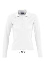 Női PODIUM hosszú ujjú galléros pamut póló, SOL'S SO11317, White-XL