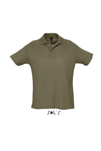 Férfi  SUMMER II rövid ujjú galléros piké pamut póló, SOL'S SO11342, Army-2XL