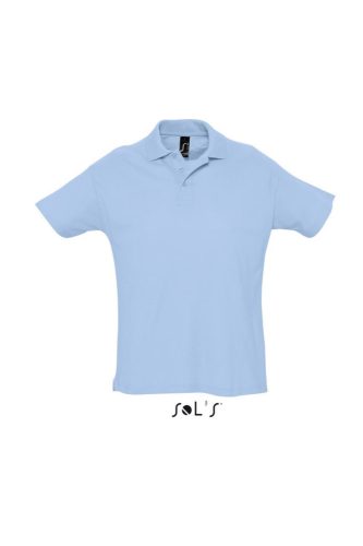 Férfi  SUMMER II rövid ujjú galléros piké pamut póló, SOL'S SO11342, Sky Blue-2XL