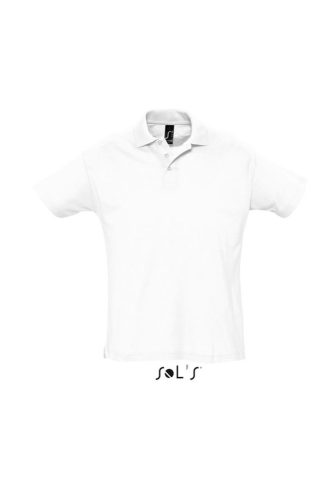 Férfi  SUMMER II rövid ujjú galléros piké pamut póló, SOL'S SO11342, White-XL