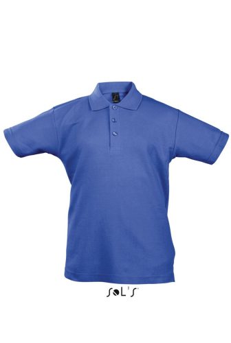 Gyerek SUMMER II KIDS galléros pamut póló, SOL'S SO11344, Royal Blue-10A