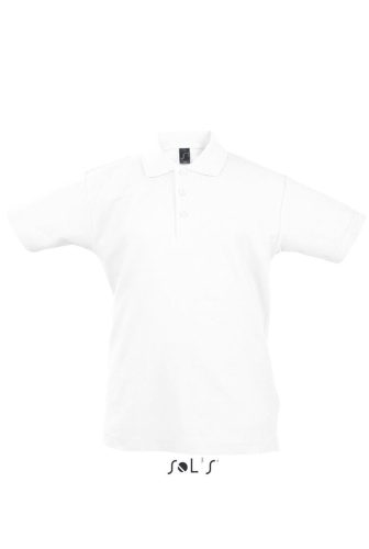 Gyerek SUMMER II KIDS galléros pamut póló, SOL'S SO11344, White-4A