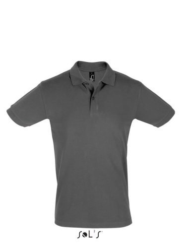 Férfi PERFECT két gombos rövid ujjú galléros piké pamut póló, SOL'S SO11346, Dark Grey-3XL