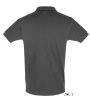 Férfi PERFECT két gombos rövid ujjú galléros piké pamut póló, SOL'S SO11346, Dark Grey-3XL