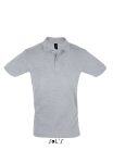 Férfi PERFECT két gombos rövid ujjú galléros piké pamut póló, SOL'S SO11346, Grey Melange-2XL