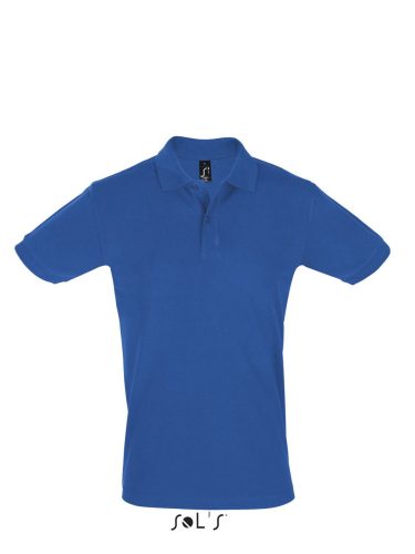 Férfi PERFECT két gombos rövid ujjú galléros piké pamut póló, SOL'S SO11346, Royal Blue-2XL