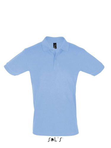 Férfi PERFECT két gombos rövid ujjú galléros piké pamut póló, SOL'S SO11346, Sky Blue-2XL