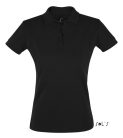 Női PERFECT három gombos rövid ujjú galléros piké pamut póló, SOL'S SO11347, Black-XL