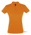 Női PERFECT három gombos rövid ujjú galléros piké pamut póló, SOL'S SO11347, Orange-2XL