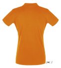 Női PERFECT három gombos rövid ujjú galléros piké pamut póló, SOL'S SO11347, Orange-2XL