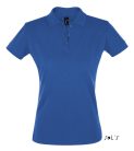 Női PERFECT három gombos rövid ujjú galléros piké pamut póló, SOL'S SO11347, Royal Blue-XL