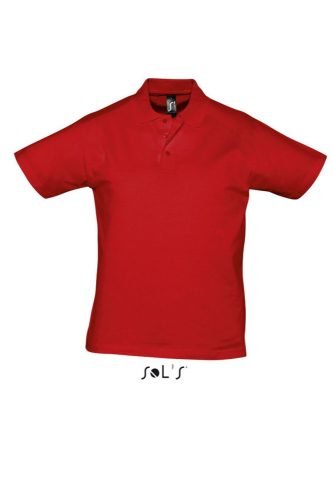 Férfi PRESCOTT rövid ujjú galléros pamut piké póló, SOL'S SO11377, Red-3XL