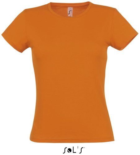 Női MISS kereknyakú rövid ujjú pamut póló, SOL'S SO11386, Orange-2XL