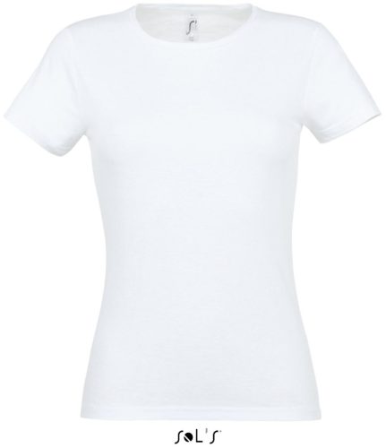 Női MISS kereknyakú rövid ujjú pamut póló, SOL'S SO11386, White-XL