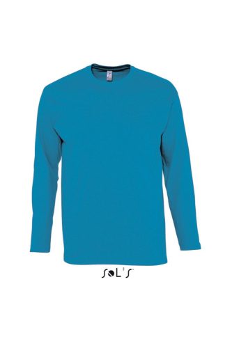 Férfi MONARCH hosszú ujjú pamut póló, SOL'S SO11420, Aqua-2XL