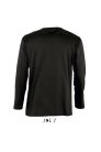 Férfi MONARCH hosszú ujjú pamut póló, SOL'S SO11420, Deep Black-2XL