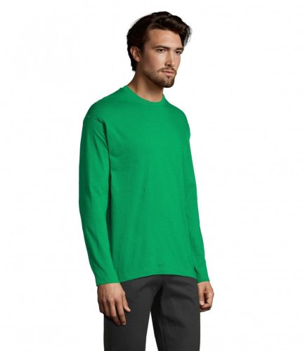 Férfi MONARCH hosszú ujjú pamut póló, SOL'S SO11420, Kelly Green-3XL