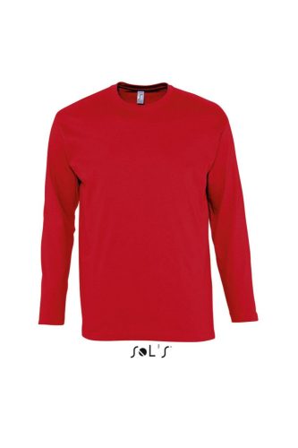 Férfi MONARCH hosszú ujjú pamut póló, SOL'S SO11420, Red-2XL