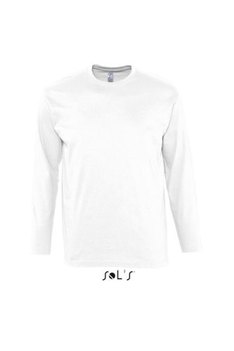 Férfi MONARCH hosszú ujjú pamut póló, SOL'S SO11420, White-3XL