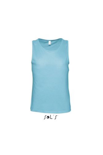 Férfi JUSTIN ujjatlan pamut póló-trikó, SOL'S SO11465, Atoll Blue-2XL