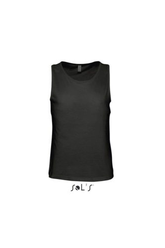 Férfi JUSTIN ujjatlan pamut póló-trikó, SOL'S SO11465, Deep Black-5XL