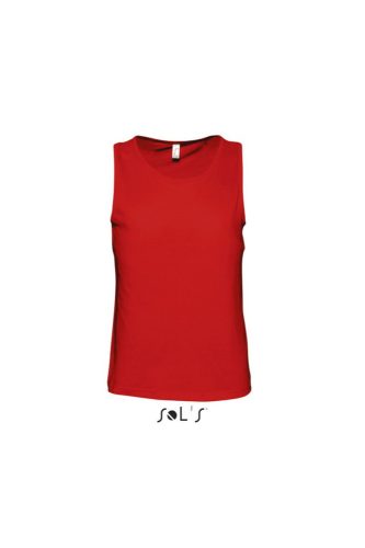 Férfi JUSTIN ujjatlan pamut póló-trikó, SOL'S SO11465, Red-2XL