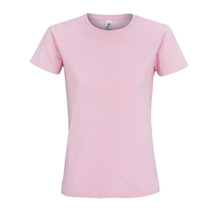 Női IMPERIAL környakú rövid ujjú pamut póló, SOL'S SO11502, Candy Pink-2XL