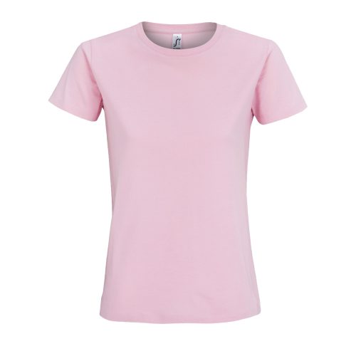 Női IMPERIAL környakú rövid ujjú pamut póló, SOL'S SO11502, Candy Pink-2XL