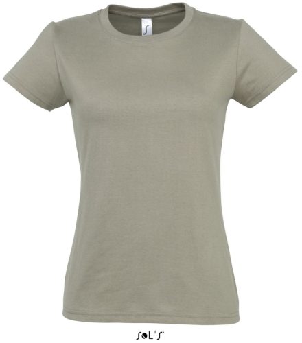 Női IMPERIAL környakú rövid ujjú pamut póló, SOL'S SO11502, Khaki-XL