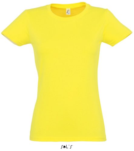 Női IMPERIAL környakú rövid ujjú pamut póló, SOL'S SO11502, Lemon-2XL