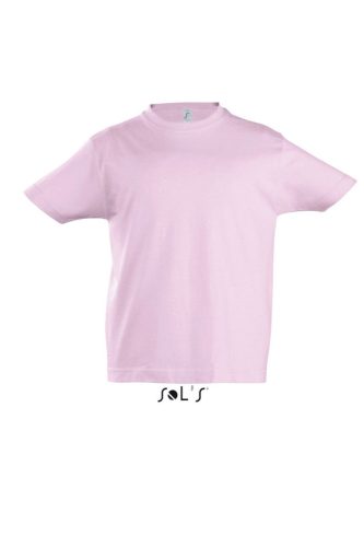 Gyerek IMPERIAL KIDS környakas rövid ujjú pamut póló, SOL'S SO11770, Medium Pink-10A