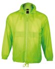 Uniszex vízálló, kapucnis széldzseki, SOL'S SO32000, Neon Lime-2XL