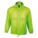 Uniszex vízálló, kapucnis széldzseki, SOL'S SO32000, Neon Lime-2XL