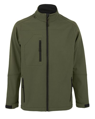 Férfi RELAX vastag 3 rétegű softshell dzseki, SOL'S SO46600, Army-L