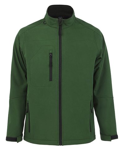 Férfi RELAX vastag 3 rétegű softshell dzseki, SOL'S SO46600, Bottle Green-4XL