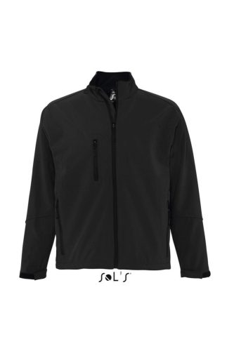 Férfi RELAX vastag 3 rétegű softshell dzseki, SOL'S SO46600, Black-L