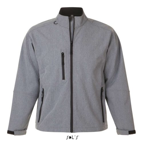 Férfi RELAX vastag 3 rétegű softshell dzseki, SOL'S SO46600, Grey Melange-2XL