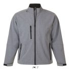 Férfi RELAX vastag 3 rétegű softshell dzseki, SOL'S SO46600, Grey Melange-4XL