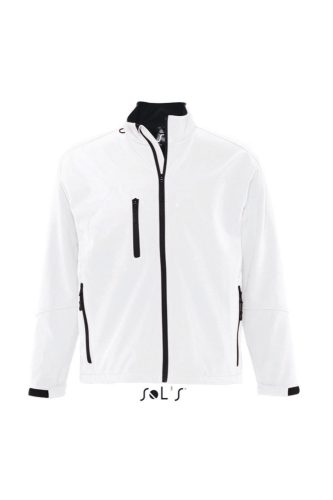 Férfi RELAX vastag 3 rétegű softshell dzseki, SOL'S SO46600, White-4XL