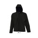 Férfi REPLAY kapucnis cipzáras softshell dzseki, SOL'S SO46602, Black-2XL