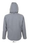 Férfi REPLAY kapucnis cipzáras softshell dzseki, SOL'S SO46602, Grey Melange-2XL