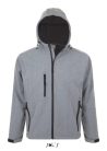 Férfi REPLAY kapucnis cipzáras softshell dzseki, SOL'S SO46602, Grey Melange-3XL