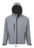 Férfi REPLAY kapucnis cipzáras softshell dzseki, SOL'S SO46602, Grey Melange-L